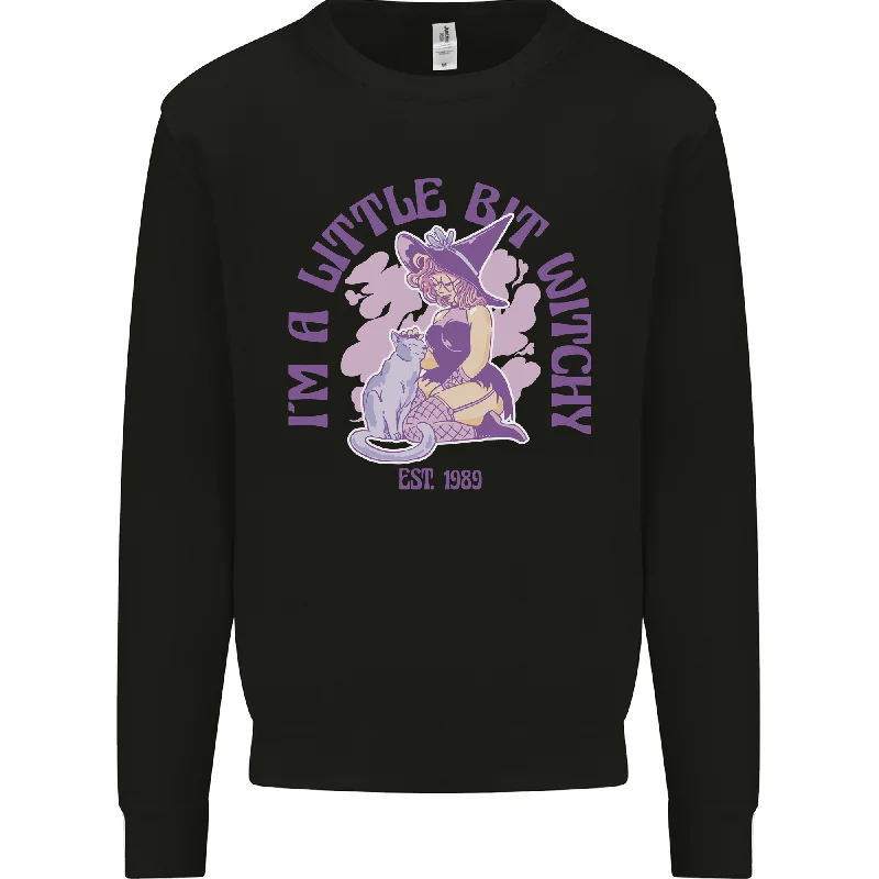 A Bit Witchy Funny Halloween Cat  Witch Mens Sweatshirt Jumper