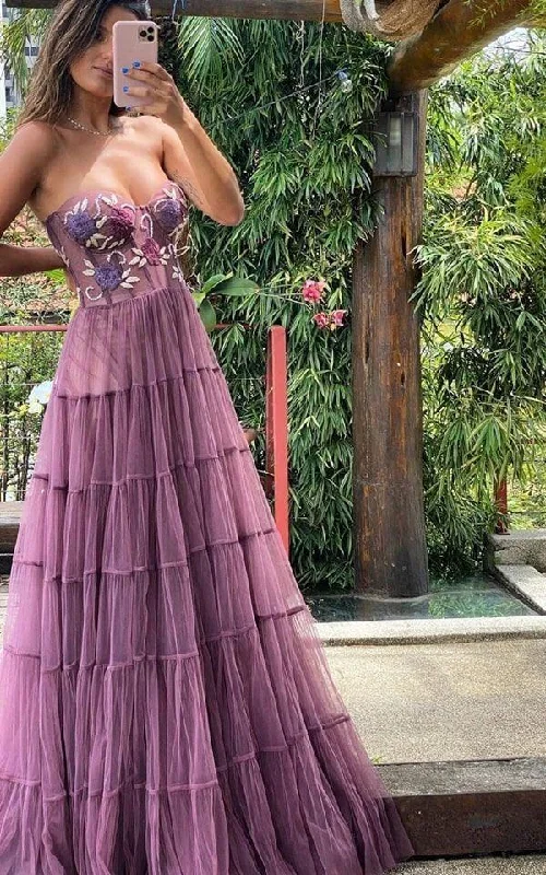 Gorgeous A Line Embroidery Prom Dresses,Lace Long Prom Dresses Formal Beads Evening Dresses,DS3015