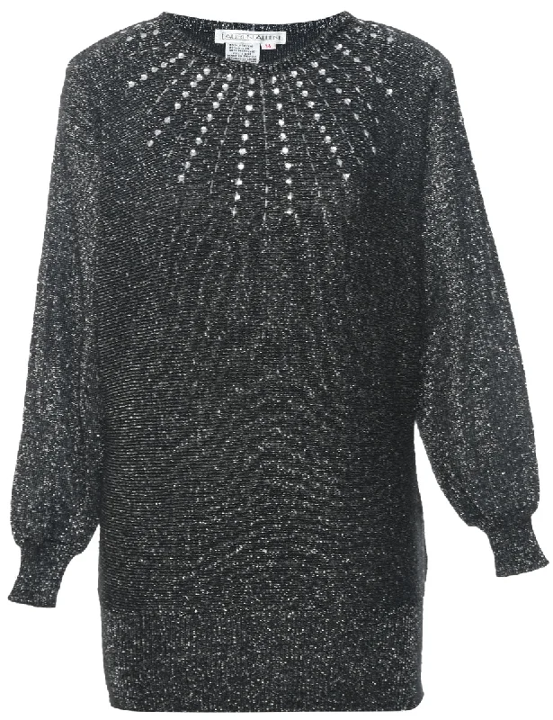 Lurex Thread Pattern Jumper - M