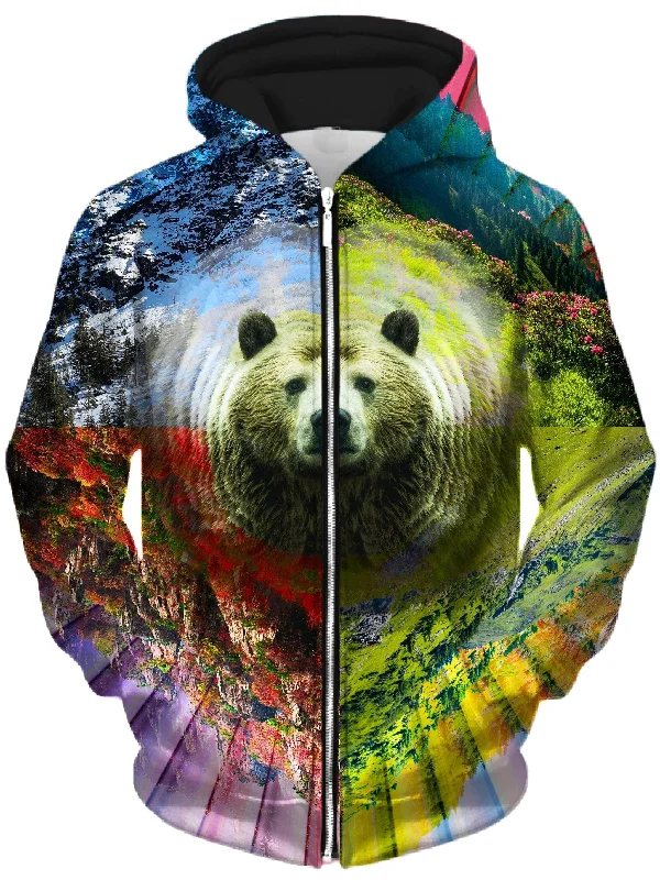 PLUR Bear Unisex Zip-Up Hoodie