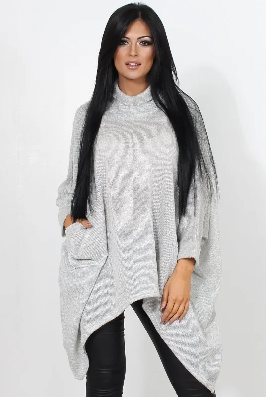 Rosane Grey Cowl Neck Jumper