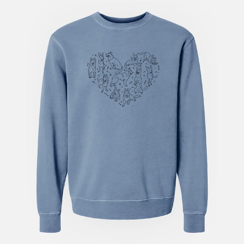 Heart Full of German Shepherds - Unisex Pigment Dyed Crew Sweatshirt