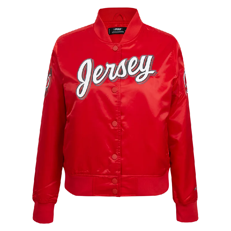 NHL NEW JERSEY DEVILS CLASSIC WOMEN'S SATIN JACKET (RED)