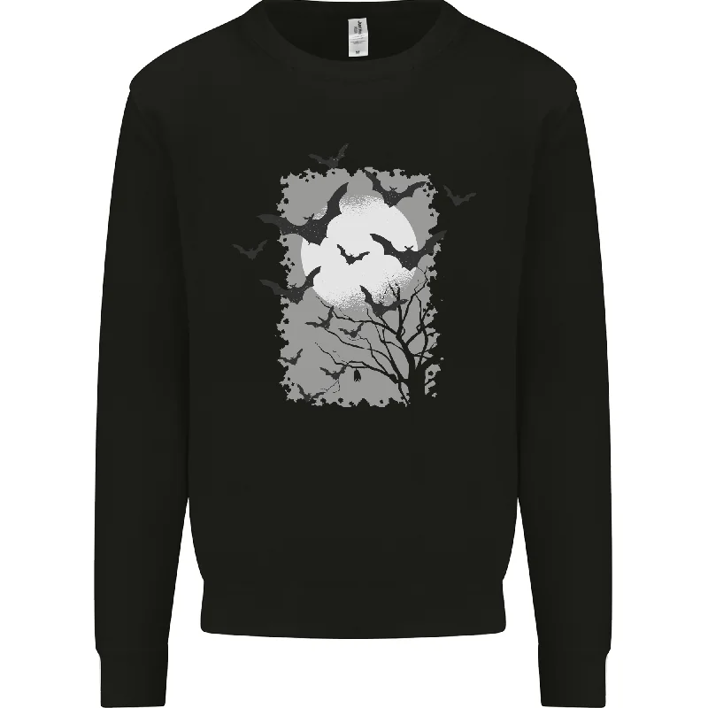 A Bat Landscape with a Full Moon Halloween Mens Sweatshirt Jumper