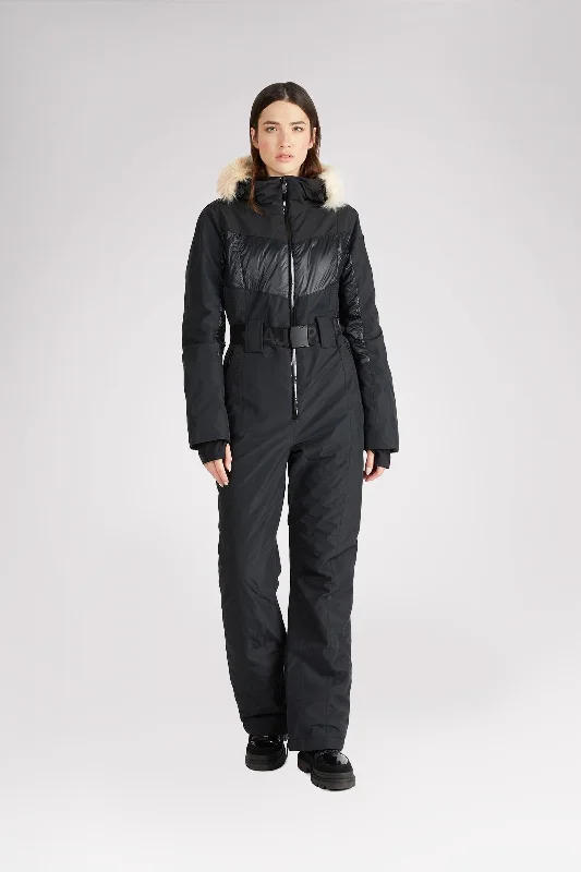 Pearl Women's Ski Jumpsuit w/ Faux Fur Trim