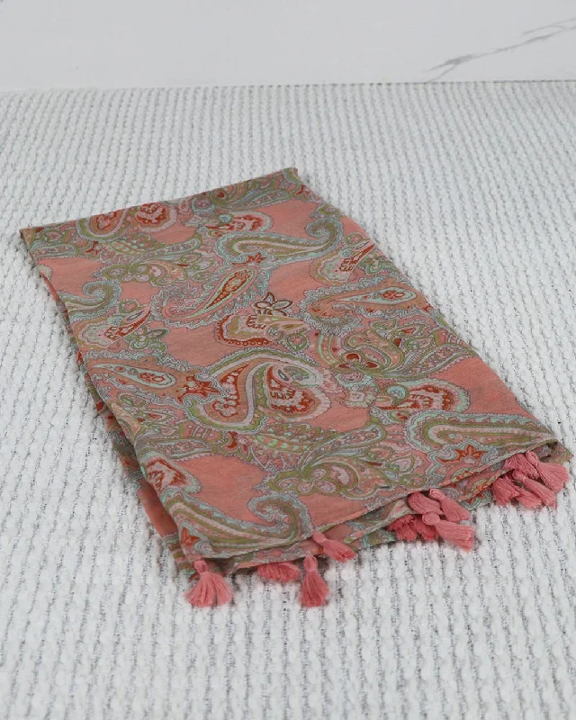 Floral Cotton Scarf-light pink