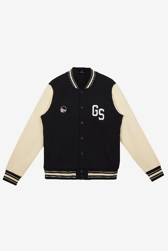 Basketball Lives in the Bay Letterman Jacket - Black/Cream