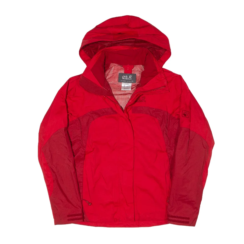 JACK WOLFSKIN Rain Jacket Red Womens UK 10