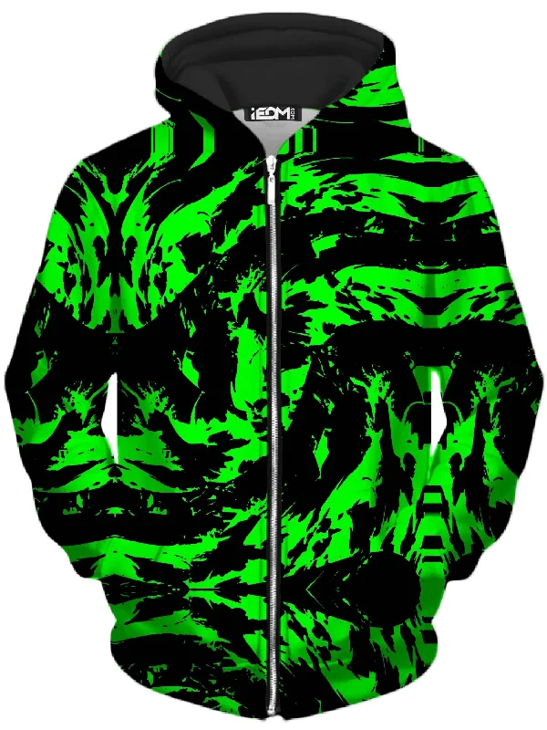 Neon Graffiti Paint Splatter Unisex Zip-Up Hoodie