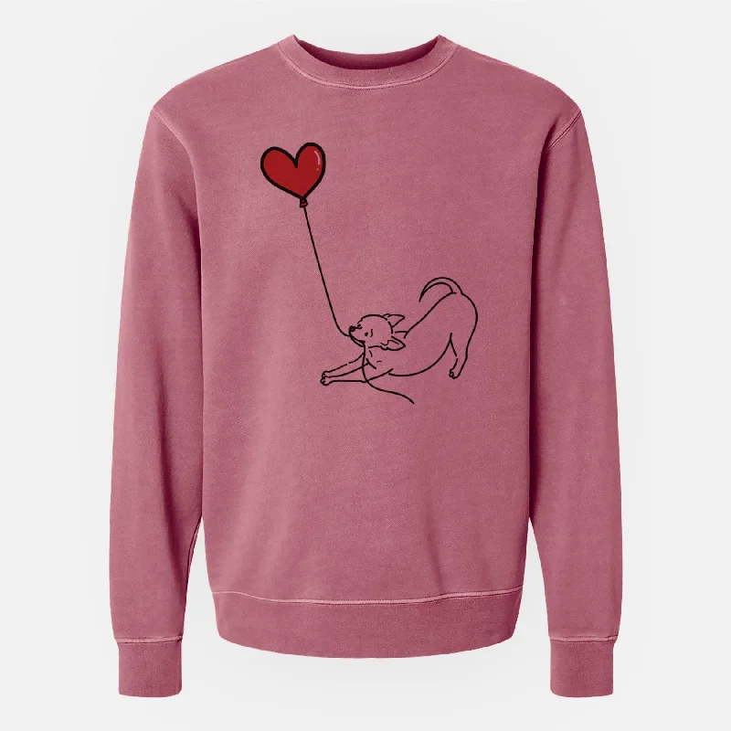 Chihuahua Heart String - Unisex Pigment Dyed Crew Sweatshirt