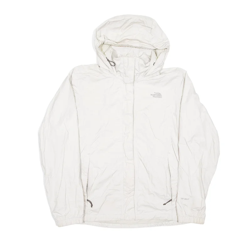 THE NORTH FACE HyVent Rain Jacket Cream Nylon Womens L