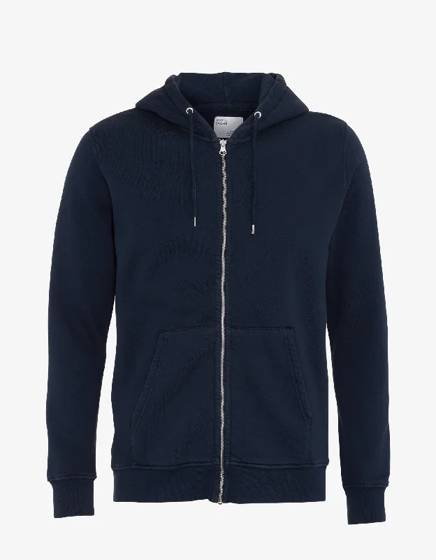 Classic Organic Zip Hood - Navy Blue