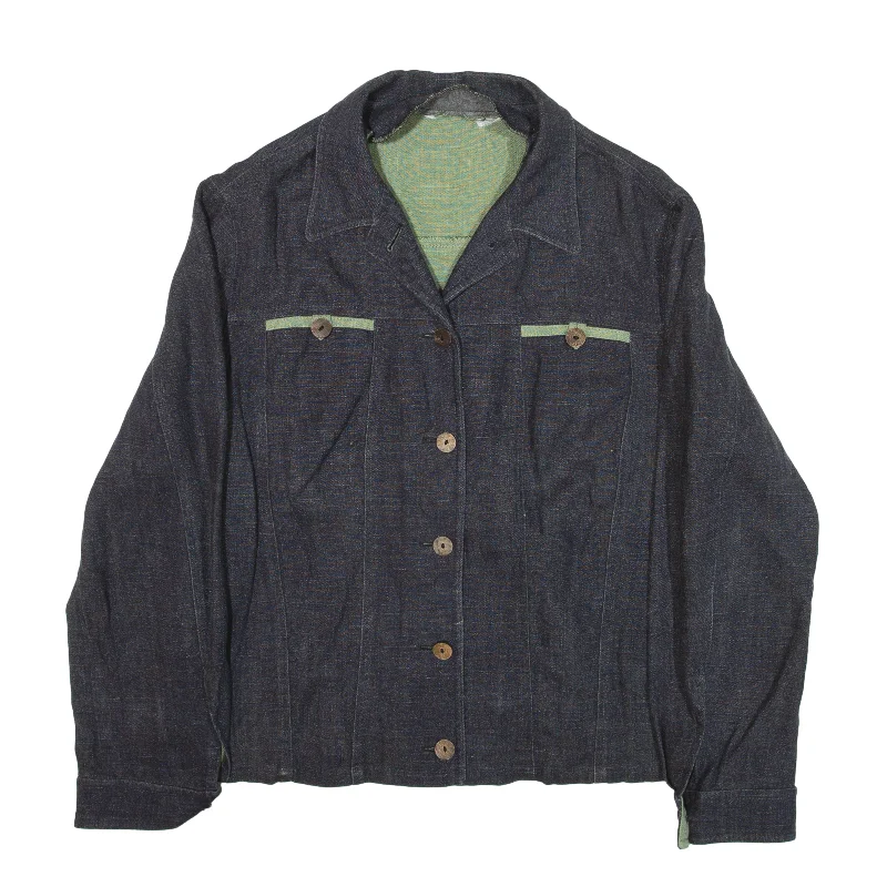 Jacket Blue Linen Womens L