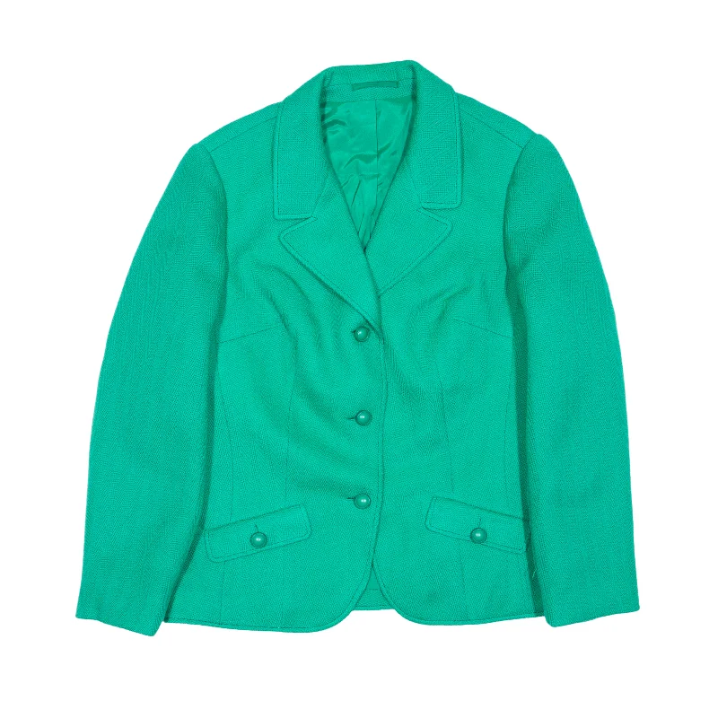 Blazer Jacket Green Wool Womens S