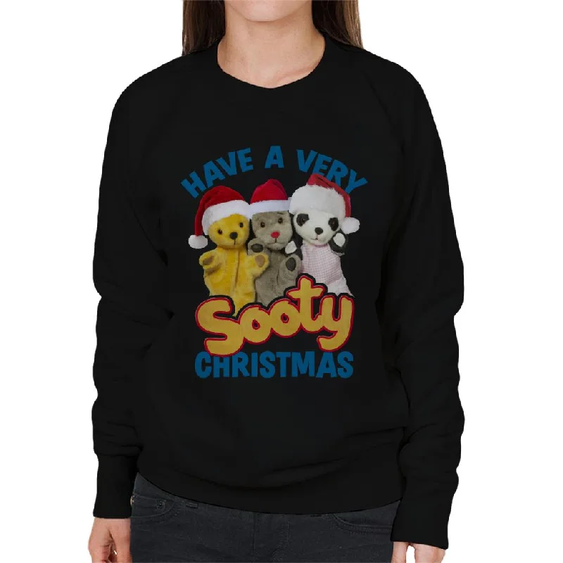 Sooty Christmas Have A Very Sooty Christmas Blue Text Women's Sweatshirt