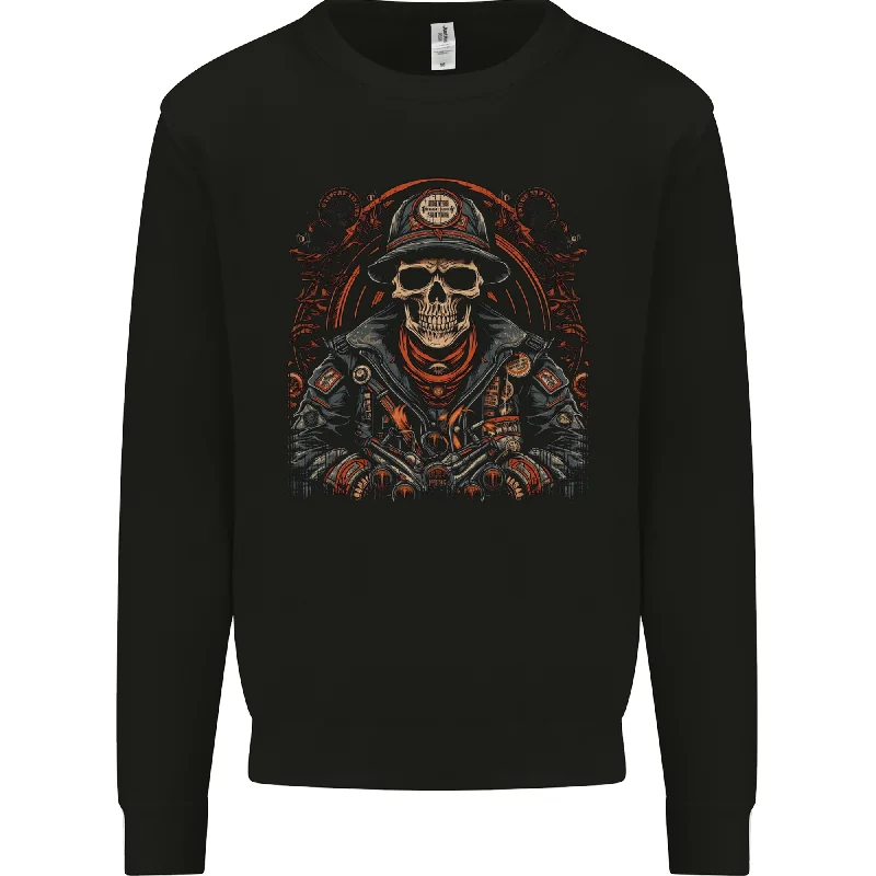 A Biker Skull Motorbike Motorcycle Chopper Mens Sweatshirt Jumper