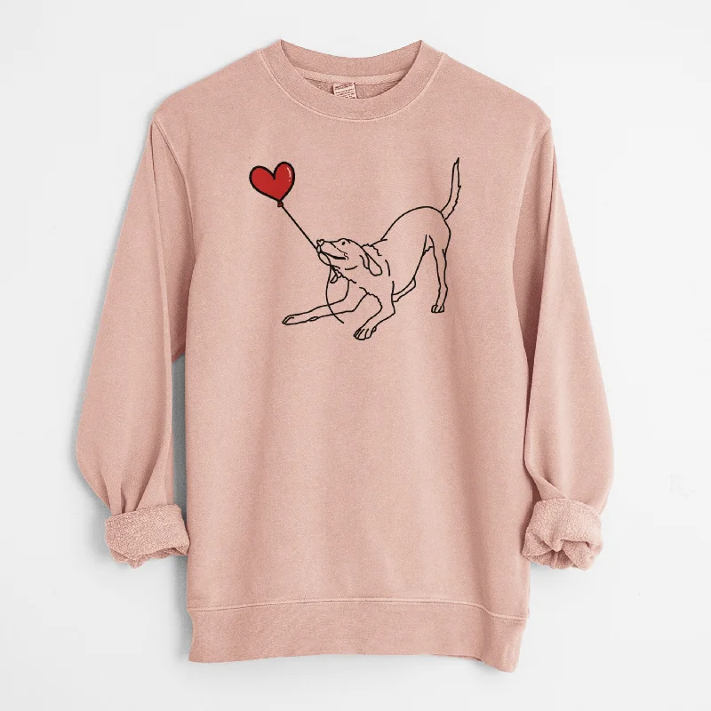 Labrador Retriever Heart String - Unisex Pigment Dyed Crew Sweatshirt