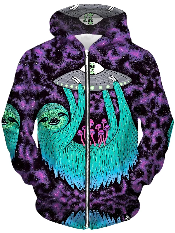 Sloth Abduction Unisex Zip-Up Hoodie