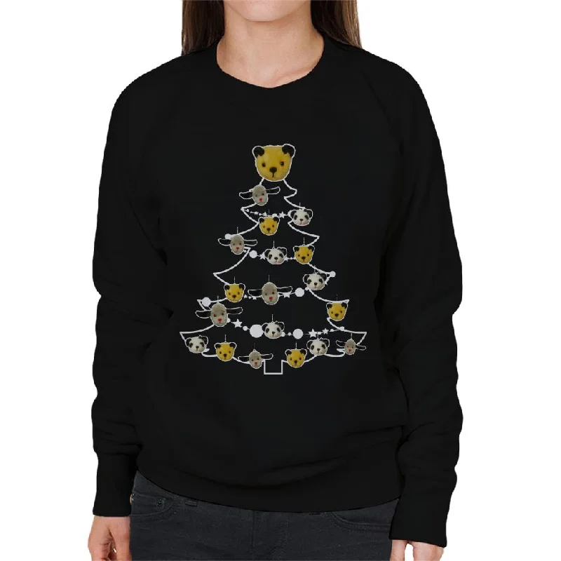 Sooty Christmas Tree White Silhouette Women's Sweatshirt