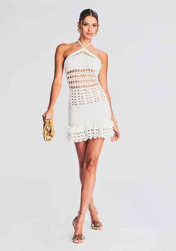 Eze Crochet Pearl Embellished Dress