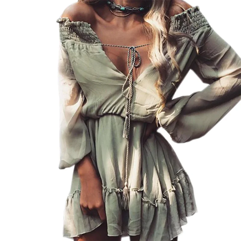 GRACE Chiffon Boho Loose Mini Dress