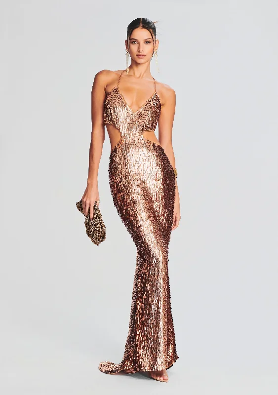 Miko Feather Sequin Dress