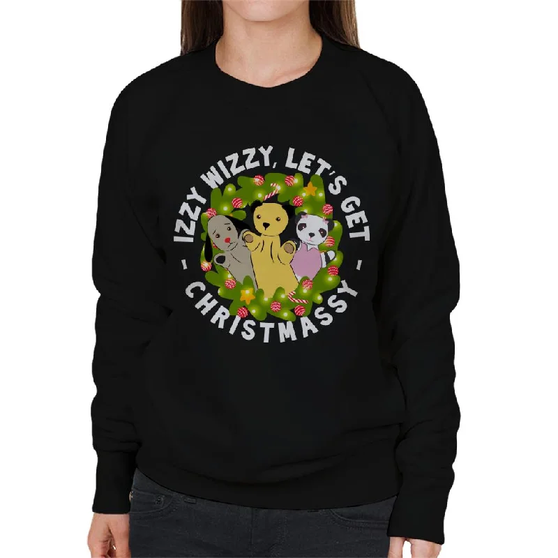 Sooty Christmas Illuminated Wreath Women's Sweatshirt