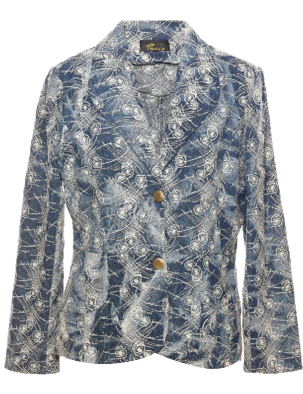 Button Front Tapestry Jacket - M