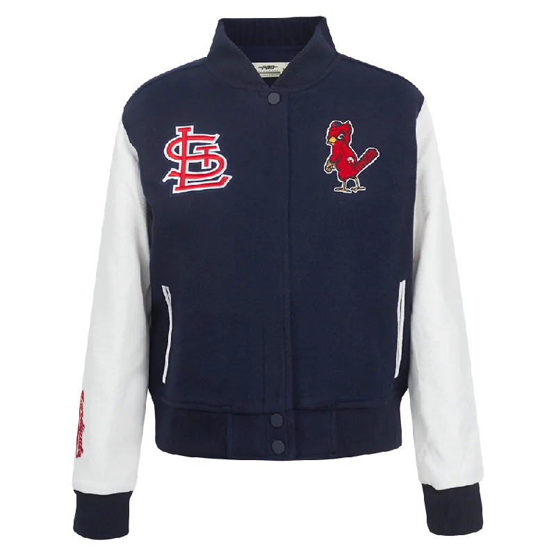 MLB ST. LOUIS CARDINALS CLASSIC WOMEN'S WOOL VARSITY JACKET (MIDNIGHT NAVY/WHITE)