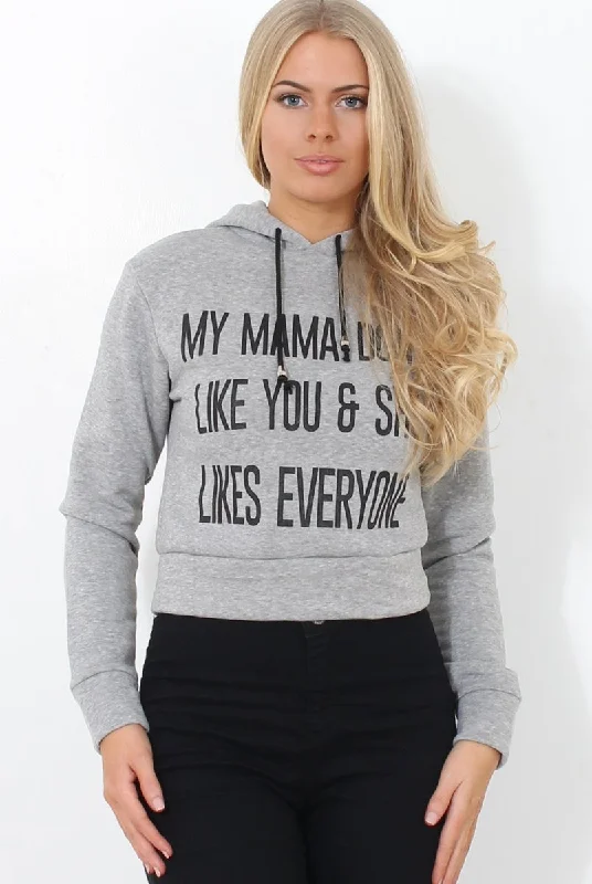 Neem Grey Slogan Pullover Hoodie