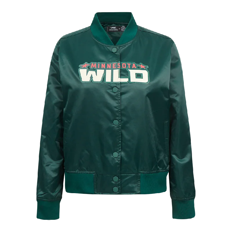 NHL MINNESOTA WILD CLASSIC WOMEN'S SATIN JACKET (FOREST GREEN)