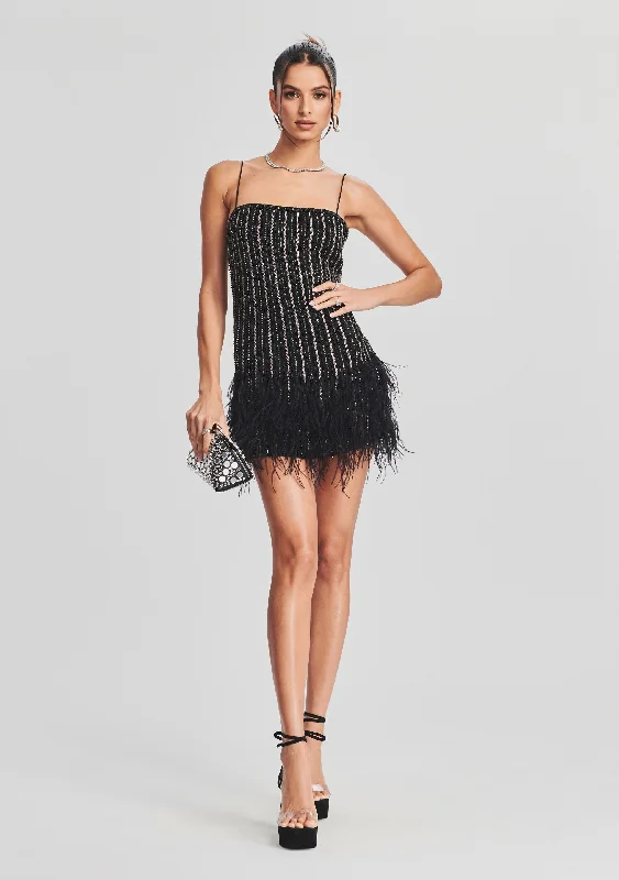 Rubina Sequin Feather Dress