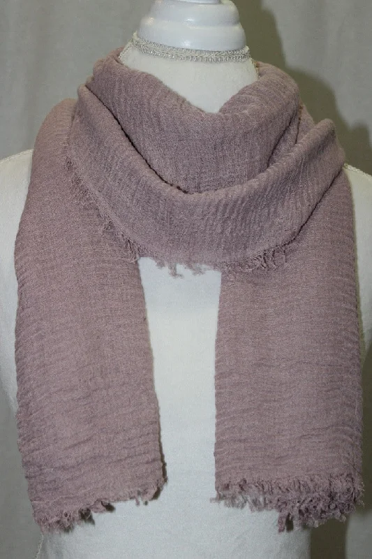 Dusty Rose Pleated Cotton Scarf