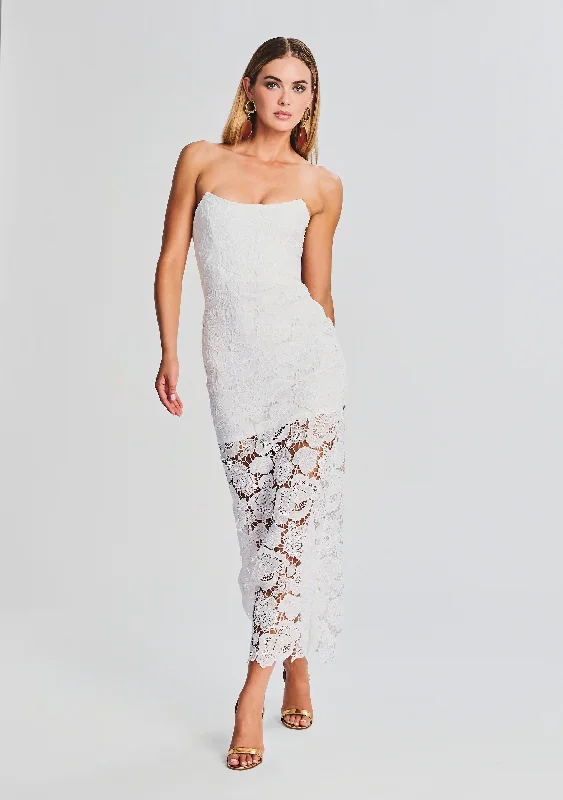 Eliza Lace Strapless Maxi Dress